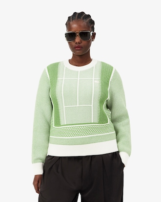 Jersey de jacquard gr&aacute;fico con pista de tenis