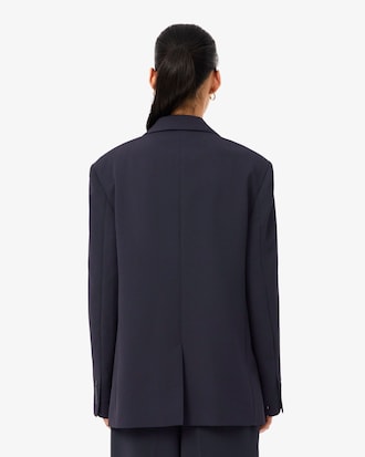 Blazer de piqu&eacute; con ca&iacute;da