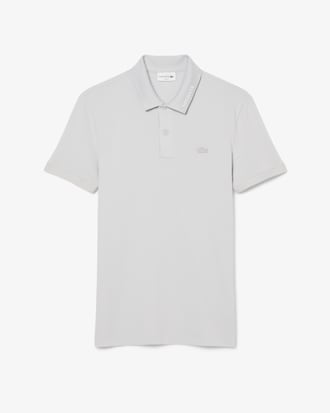 Camisa Polo Piqu&eacute; Modelagem ajustada com Marca em Jacquard