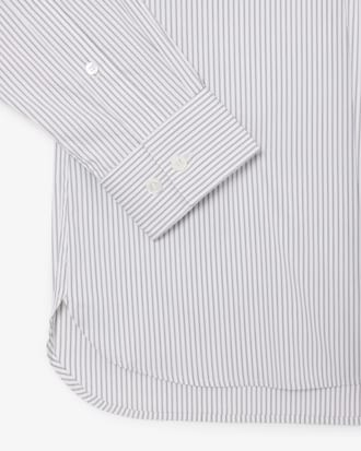 Camisa de corte ajustado de popel&iacute;n el&aacute;stico de rayas