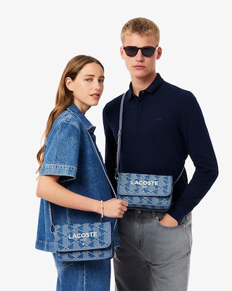 Bolsa Heritage em Jacquard Fechamento com Aba