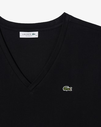 Camiseta de Algod&atilde;o com Gola V e Caimento Relaxado