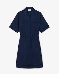 Vestido camisero de mezcla de lino fluido
