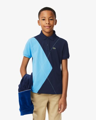 Polo em Mini Piqué com Argyle Contrastante