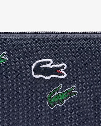 Billetera Con Cierre Y Estampado De Cocodrilo 