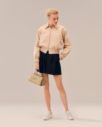 Jaqueta de Gabardine Stretch de Colarinho Duplo