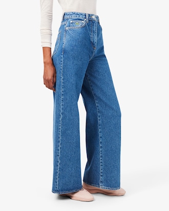 Jeans de tiro alto de corte ancho