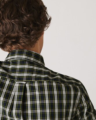 Camisa masculina Regular Fit em algod&atilde;o Oxford xadrez