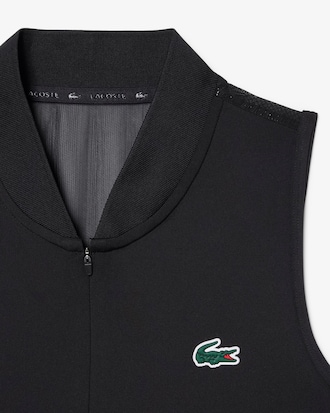 Camisa Polo de T&ecirc;nis El&aacute;stica de Dupla Malha Sem Manga