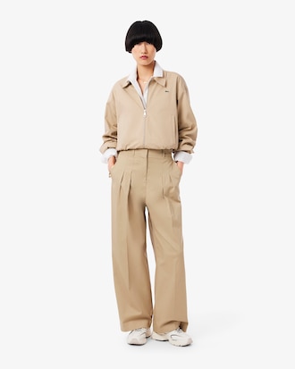 Pantalones De Gabardina Elastizada Wide Fit
