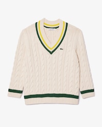 Su&eacute;ter para T&ecirc;nis em Algod&atilde;o com Tric&ocirc; Canelado e Gola V