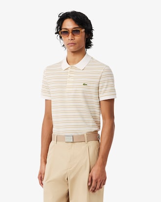 Classic Fit Striped Petit Piqu&eacute; Polo Shirt