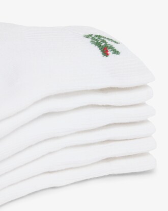 Meias Curtas Listradas de Algod&atilde;o 6 Pares
