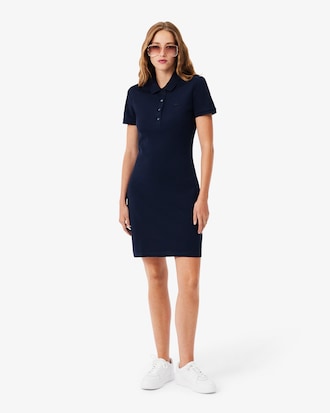 Vestido Polo Slim Fit em Mini Piqu&eacute; Stretch