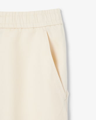 Shorts de sarga de mezcla de lino, corte regular