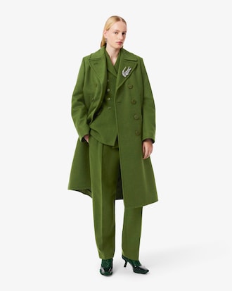 Casaco Longo de L&atilde; Slub Da Cole&ccedil;&atilde;o Runway