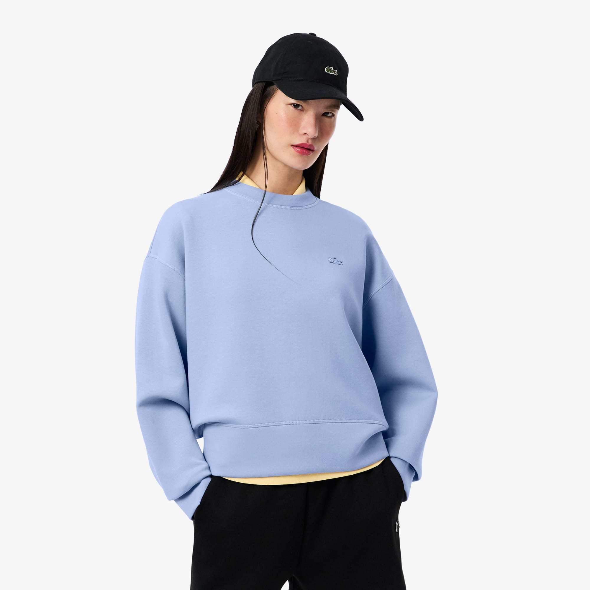 Moletom Oversized Feminino Lacoste com Ombos Caídos