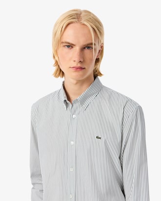 Camisa Pinpoint Listrada com Caimento Regular