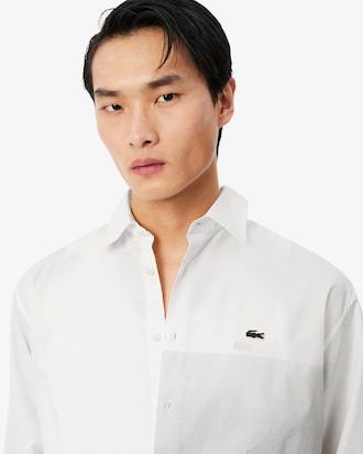 Camisa de algod&oacute;n twill estampada, calce relajado