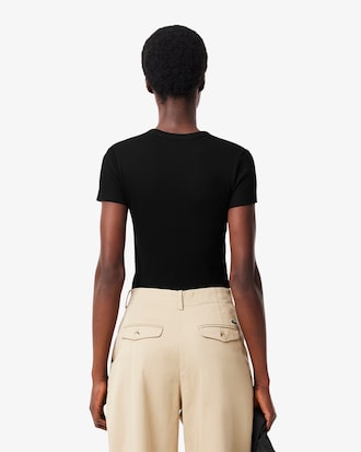 Camiseta de Algod&atilde;o Canelada com Caimento Ajustado