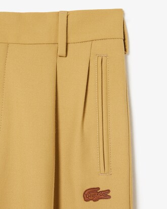 Calça Reta Lacoste x le FLEUR com Pregas