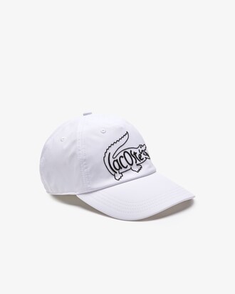 Bon&eacute; feminino em n&aacute;ilon leve com estampa de crocodilo