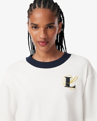 Remera de punto con bordado extragrande