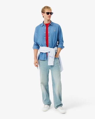 Camisa em Denim Leve Ajuste Regular