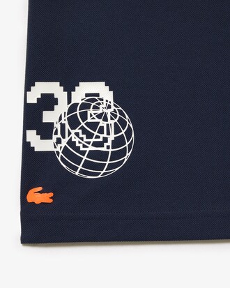 Polo unissex Lacoste x Th&eacute;o Curin em petit piqu&eacute;