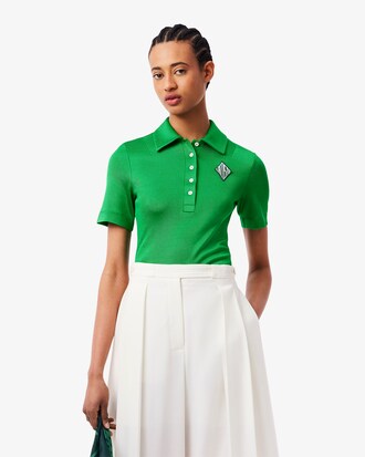 Polo De Piqué Satinado Runway Al Cuerpo