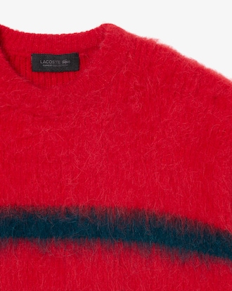 Sweater de piqu&eacute; de mezcla de alpaca cepillada con rayas Runway