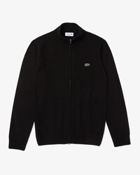 Cardig&atilde; masculino em l&atilde; com gola alta e z&iacute;per