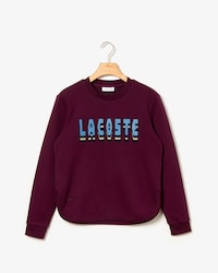 Moletom feminino em fleece com decote careca e assinatura Lacoste