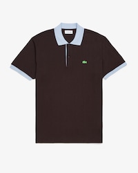 Polo Classic Fit com Acabamento Canelado Contrastante