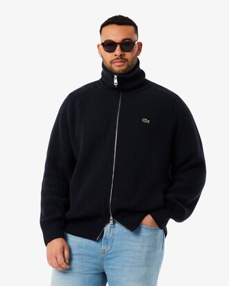 Su&eacute;ter com Z&iacute;per de Gola Alta de L&atilde; Cardada