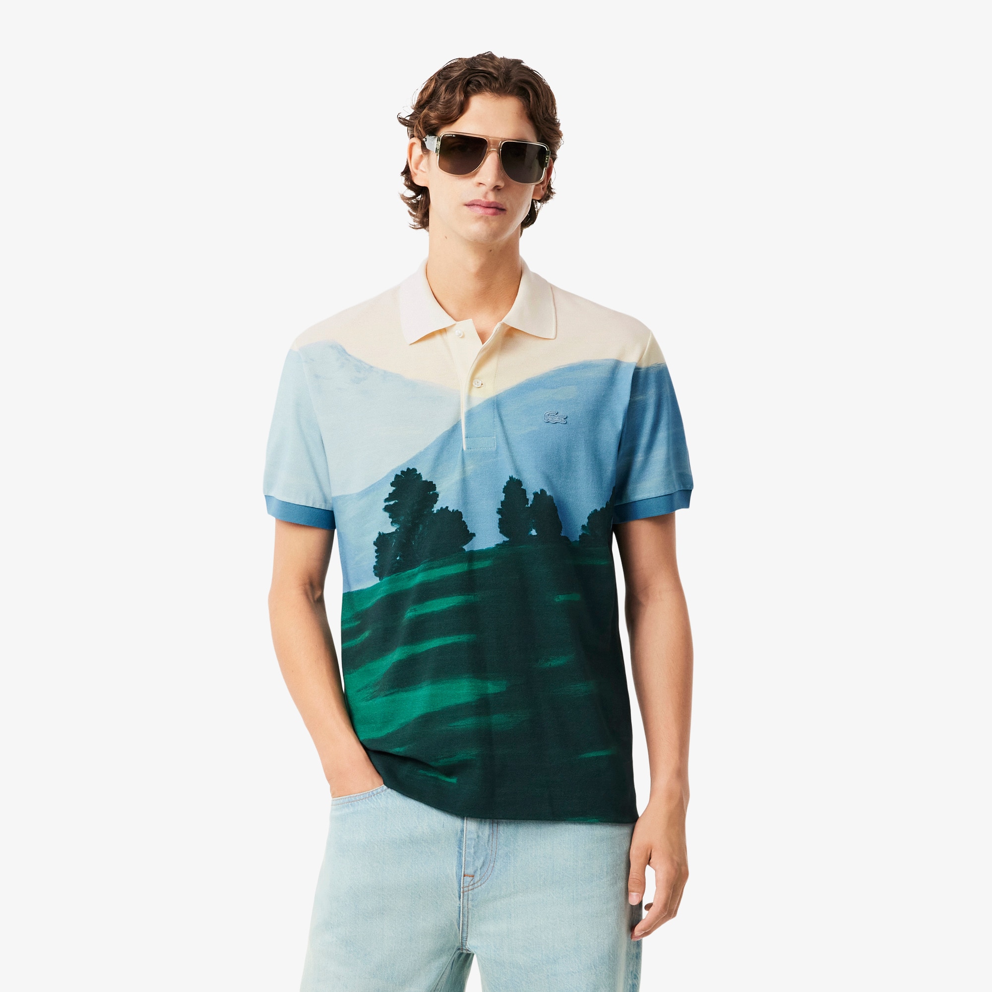 Camisa Estampada Polo Mini-Piqué com Caimento Clássico
