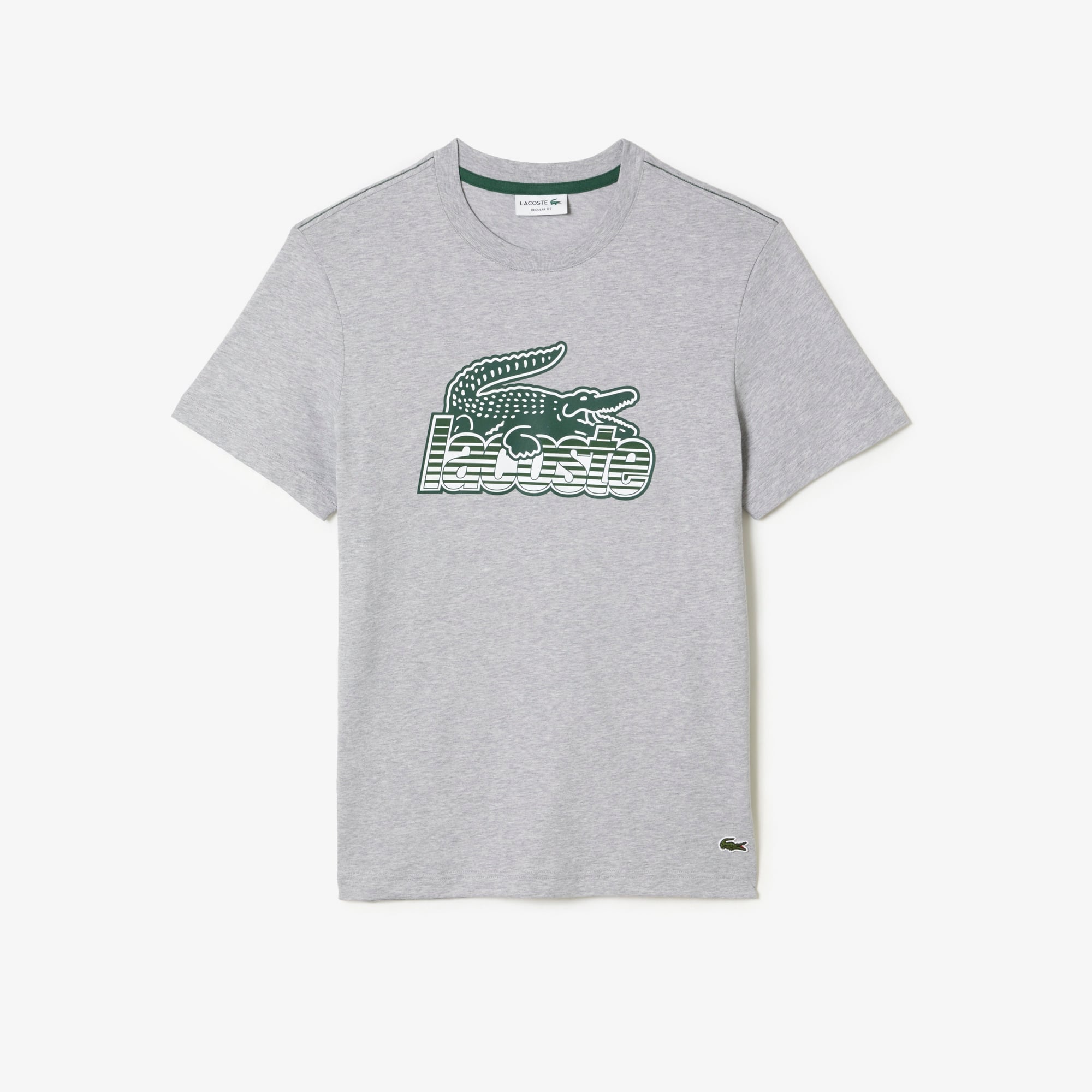 Camiseta masculina Lacoste estampada em jérsei de algodão