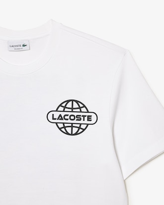 Camiseta em j&eacute;rsei de algod&atilde;o grosso estampada