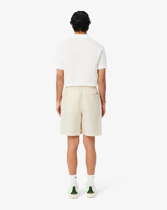 Shorts de sarga de mezcla de lino, corte regular