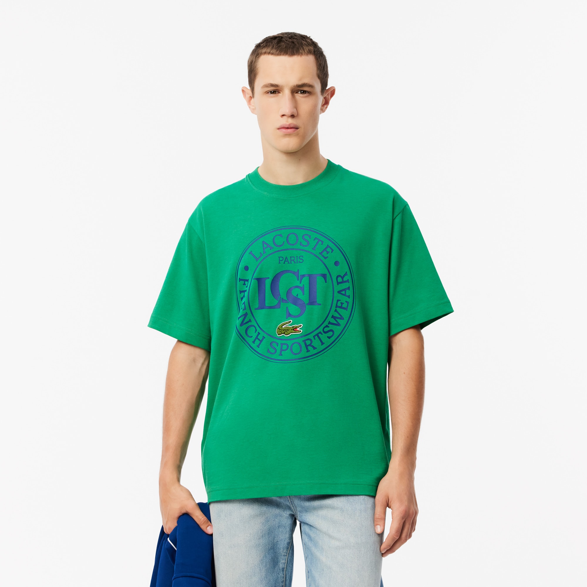 Camisa Masculina Estampada Lacoste de Malha e Caimento Solto