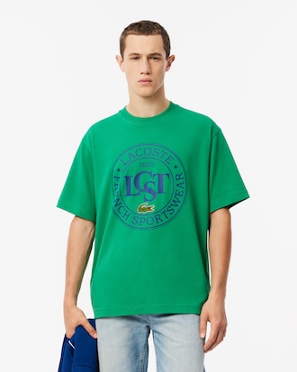 Camiseta de Algodão Pesado estampada com Caimento Solto