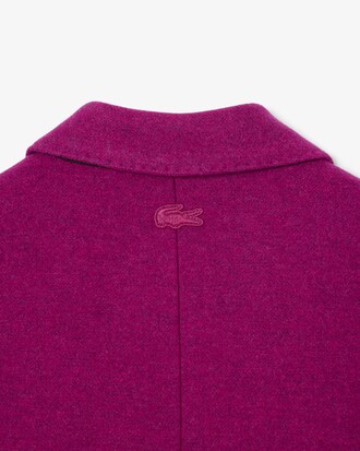 Blazer de Lã Marmorizada com Botões Duplos Da Coleção Runway