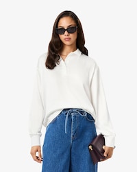 Polo Oversized de Satén con Mangas Largas