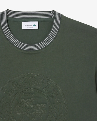 Camiseta em Malha de Algodão Bordada