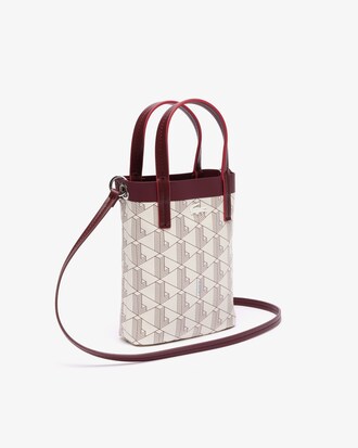 Minibolsa tote em lona revestida com monograma