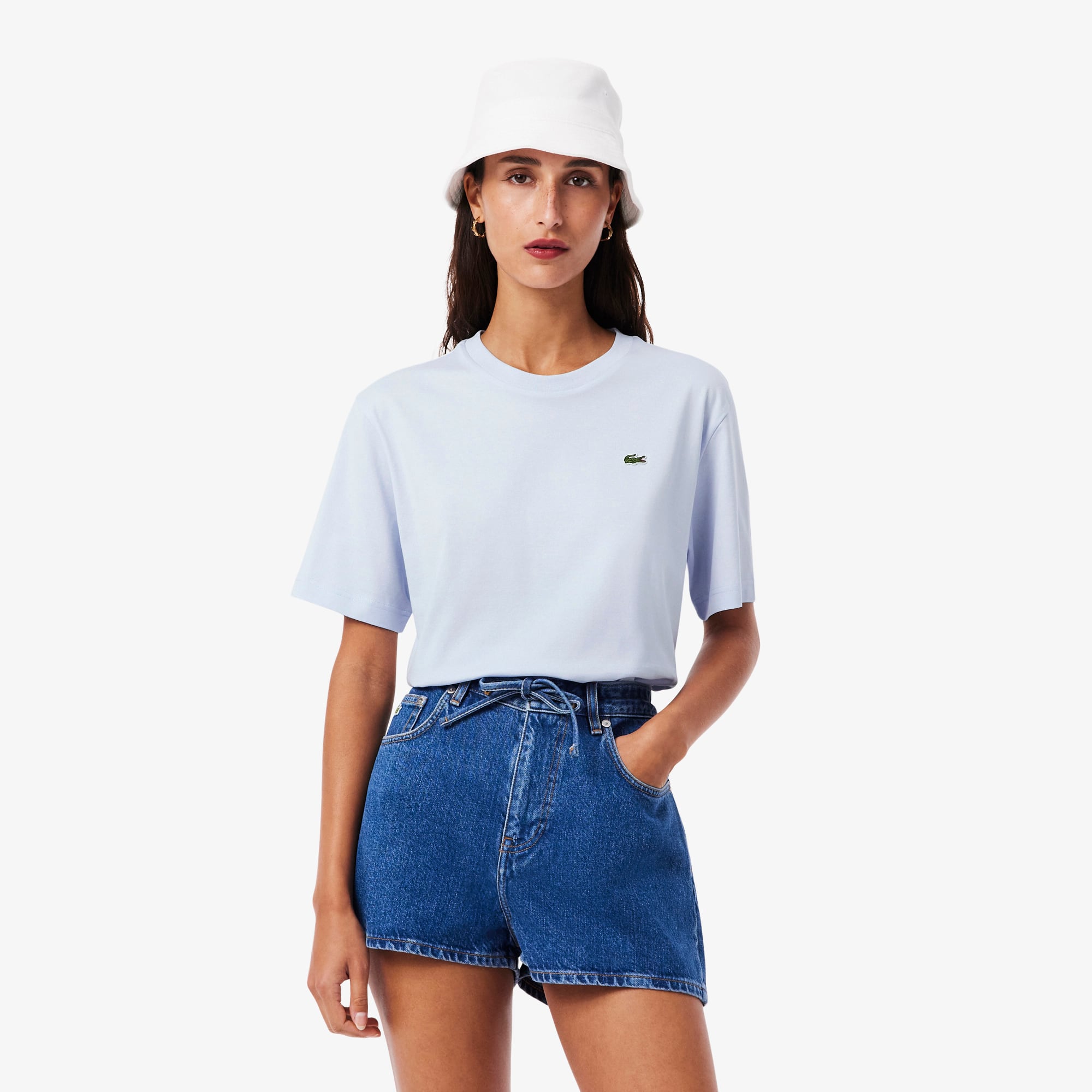 Camiseta de Algodão Pima Jersey Lacoste de Ajuste Relaxado