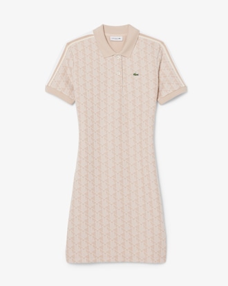 Vestido Estilo Polo Jacquard Slim Fit Con Estampa De Monograma