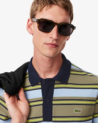 Polo Regular Fit Listrado em Algodão