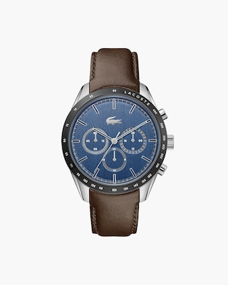 Boston Chrono Watch With Brown Leather
