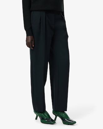 Calças de Lã com Corte Reto e Ajuste Perfeito